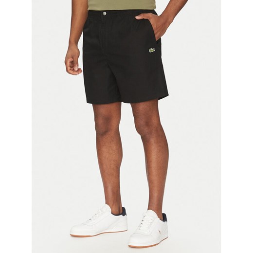 Lacoste Szorty materiałowe GH7220 Czarny Relaxed Fit ze sklepu MODIVO w kategorii Spodenki męskie - zdjęcie 182604559