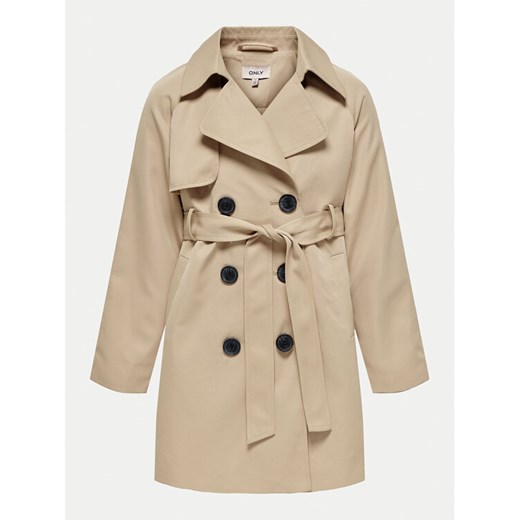 Kids ONLY Trencz Chloe 15323249 Brązowy Regular Fit ze sklepu MODIVO w kategorii Płaszcze dziewczęce - zdjęcie 182604576