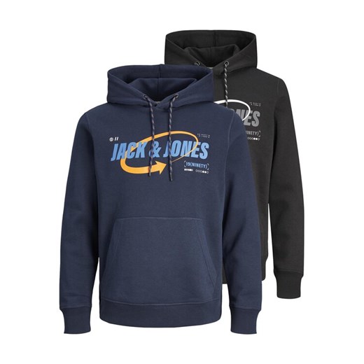 Jack&Jones Komplet 2 bluz 12254142 Czarny Standard Fit ze sklepu MODIVO w kategorii Bluzy męskie - zdjęcie 182604639