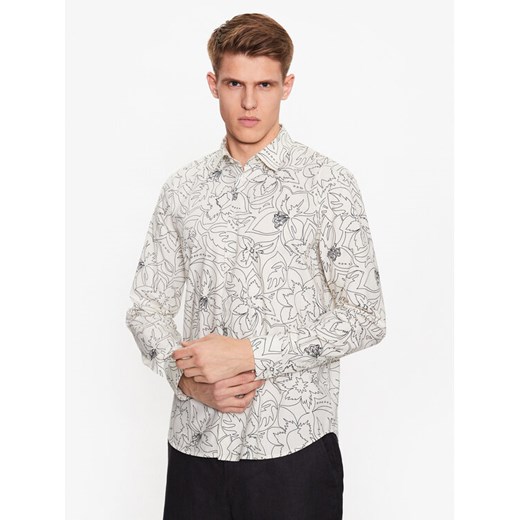 Sisley Koszula 5T56SQ025 Biały Regular Fit ze sklepu MODIVO w kategorii Koszule męskie - zdjęcie 182604666