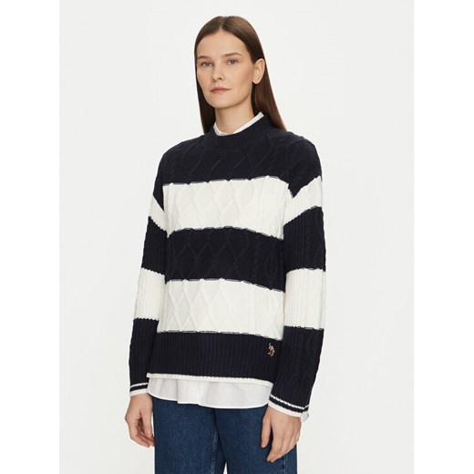 U.S. Polo Assn. Sweter WUP1175 Granatowy Relaxed Fit ze sklepu MODIVO w kategorii Swetry damskie - zdjęcie 182604697