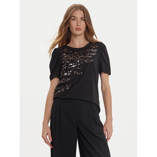 DKNY T-Shirt P4MHTXVW Czarny Regular Fit ze sklepu MODIVO w kategorii Bluzki damskie - zdjęcie 182604728