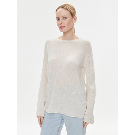 Tommy Hilfiger Sweter WW0WW39890 Écru Relaxed Fit ze sklepu MODIVO w kategorii Swetry damskie - zdjęcie 182604778