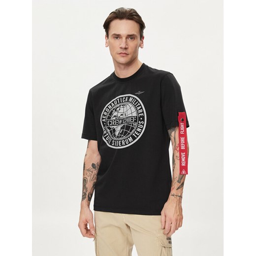 Aeronautica Militare T-Shirt 241TS2208J635 Czarny Regular Fit ze sklepu MODIVO w kategorii T-shirty męskie - zdjęcie 182604799