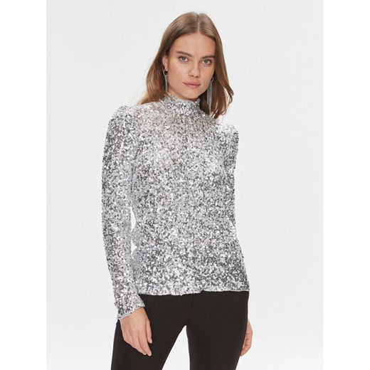 Bruuns Bazaar Bluzka BBW3766 Srebrny Regular Fit ze sklepu MODIVO w kategorii Bluzki damskie - zdjęcie 182604857