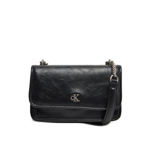 Calvin Klein Jeans Torebka Chain Mini Ew Flap LV04K3085G Czarny ze sklepu MODIVO w kategorii Kopertówki - zdjęcie 182605018