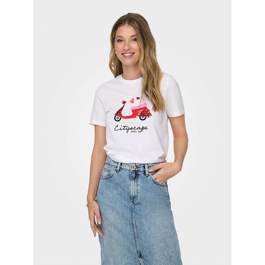 ONLY T-Shirt Kita 15316574 Biały Regular Fit ze sklepu MODIVO w kategorii Bluzki damskie - zdjęcie 182605095