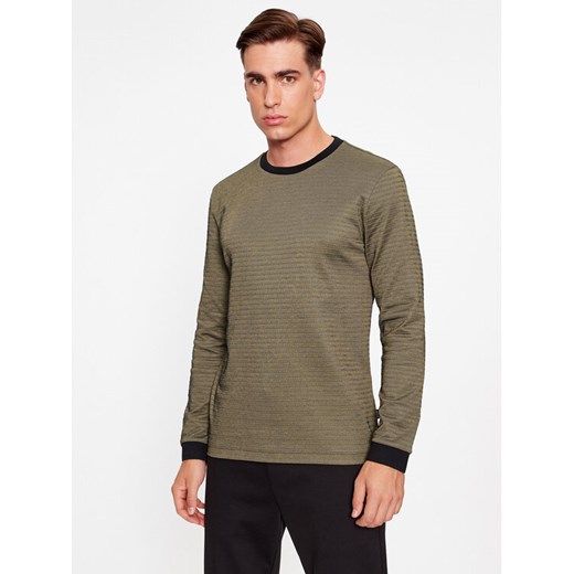 Boss Longsleeve Ottoman 50500448 Zielony Regular Fit ze sklepu MODIVO w kategorii T-shirty męskie - zdjęcie 182605278