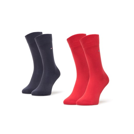 Tommy Hilfiger Zestaw 2 par wysokich skarpet dziecięcych 391334 Czerwony ze sklepu MODIVO w kategorii Skarpetki dziecięce - zdjęcie 182605307