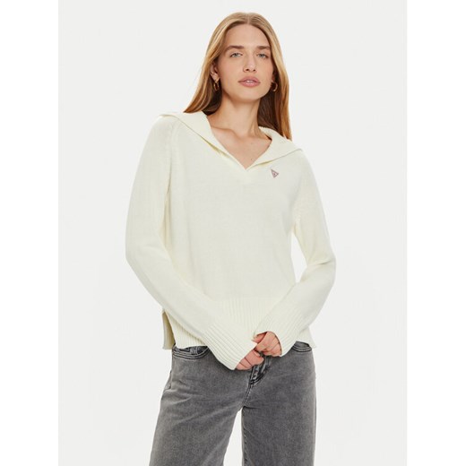 Guess Jeans Sweter W4BR14 Z3HM1 Écru Regular Fit ze sklepu MODIVO w kategorii Swetry damskie - zdjęcie 182605639