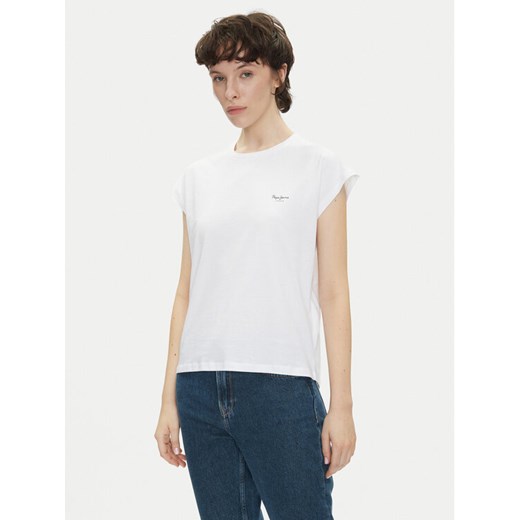 Pepe Jeans T-Shirt Blooma PL506030 Biały Regular Fit ze sklepu MODIVO w kategorii Bluzki damskie - zdjęcie 182605666