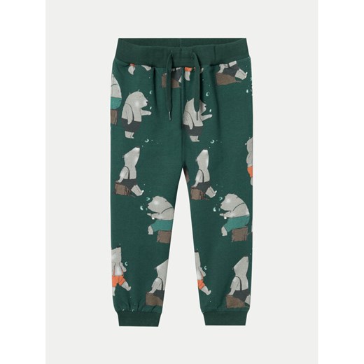 NAME IT Spodnie dresowe Larsen 13232067 Zielony Regular Fit ze sklepu MODIVO w kategorii Spodnie i półśpiochy - zdjęcie 182605905