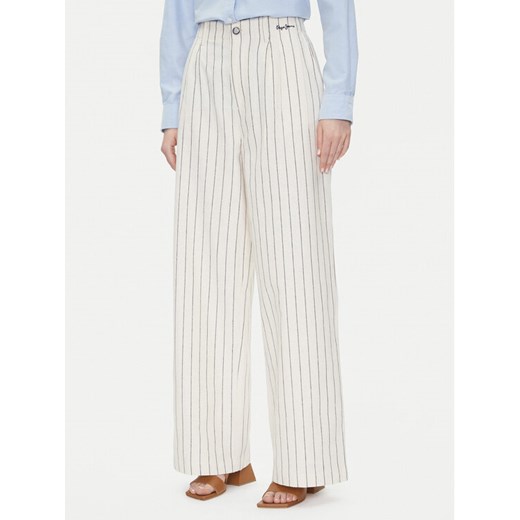 Pepe Jeans Spodnie materiałowe Herly PL211806 Beżowy Wide Leg ze sklepu MODIVO w kategorii Spodnie damskie - zdjęcie 182605915