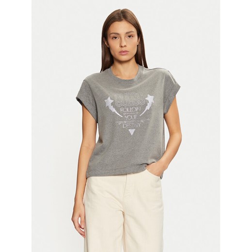 Guess T-Shirt W5RI06 I3Z14 Szary Regular Fit ze sklepu MODIVO w kategorii Bluzki damskie - zdjęcie 182606019