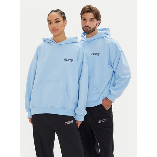 2005 Bluza Unisex Basic Niebieski Regular Fit ze sklepu MODIVO w kategorii Bluzy męskie - zdjęcie 182606049