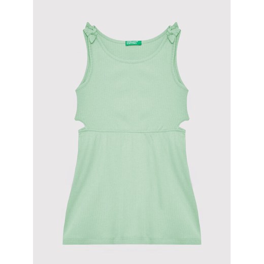United Colors Of Benetton Sukienka letnia 3HCGCV005 Zielony Regular Fit ze sklepu MODIVO w kategorii Sukienki dziewczęce - zdjęcie 182606149