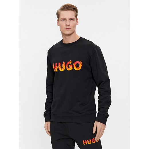 Hugo Bluza Ditmo 50504813 Czarny Regular Fit ze sklepu MODIVO w kategorii Bluzy męskie - zdjęcie 182606168