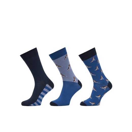 Barbour Zestaw 3 par wysokich skarpet męskich Beagle Dog MGS0070BL71 Niebieski ze sklepu MODIVO w kategorii Skarpetki męskie - zdjęcie 182606206