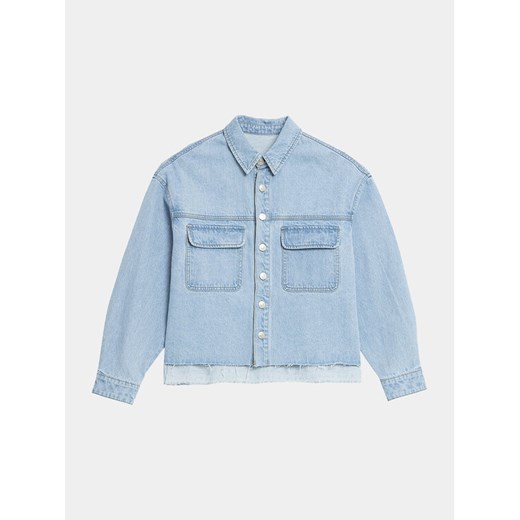 Outhorn Koszula jeansowa OTHAW23TSHIF028 Błękitny Regular Fit ze sklepu MODIVO w kategorii Koszule damskie - zdjęcie 182606266