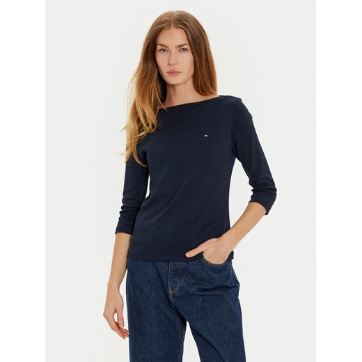 Tommy Hilfiger Bluzka New Cody WW0WW40589 Granatowy Slim Fit ze sklepu MODIVO w kategorii Bluzki damskie - zdjęcie 182606327