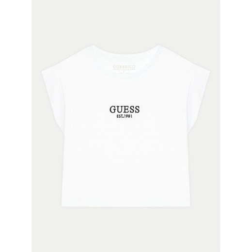 Guess T-Shirt J4BI34 J1314 Biały Boxy Fit ze sklepu MODIVO w kategorii Bluzki dziewczęce - zdjęcie 182606335