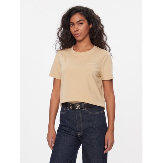 Tommy Hilfiger T-Shirt 1985 WW0WW37877 Beżowy Regular Fit Tommy Hilfiger XXS MODIVO