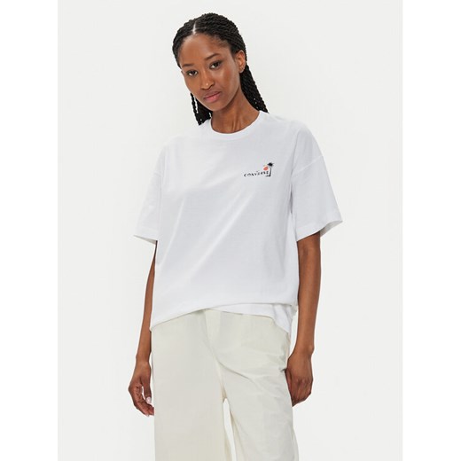 Converse T-Shirt W Beach Scenentee 10026378-A01 Biały Regular Fit ze sklepu MODIVO w kategorii Bluzki damskie - zdjęcie 182606715