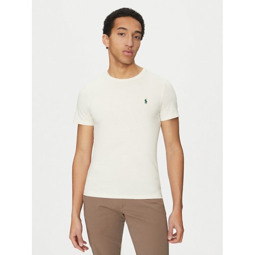 Polo Ralph Lauren T-Shirt 710671438421 Écru Slim Fit ze sklepu MODIVO w kategorii T-shirty męskie - zdjęcie 182606768