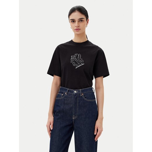 Karl Lagerfeld Jeans T-Shirt A2W17077 Czarny Regular Fit ze sklepu MODIVO w kategorii Bluzki damskie - zdjęcie 182606786