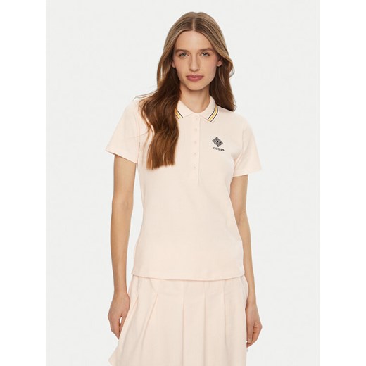 Guess Polo V5RP02 KCOK1 Écru Regular Fit ze sklepu MODIVO w kategorii Bluzki damskie - zdjęcie 182606815