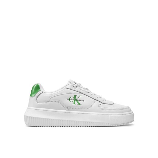Calvin Klein Jeans Sneakersy Chunky Cupsole Low Lth Ml Meta YW0YW01410 Biały 40 MODIVO