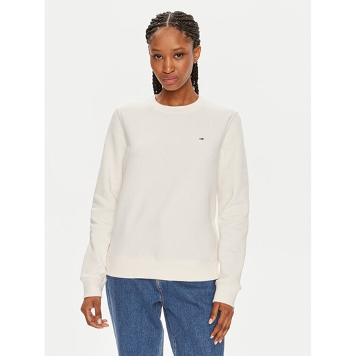 Tommy Jeans Bluza Flag DW0DW19726 Écru Regular Fit ze sklepu MODIVO w kategorii Bluzy damskie - zdjęcie 182607218