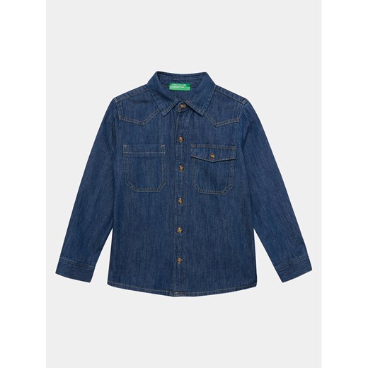 United Colors Of Benetton Koszula jeansowa 5AD6CQ02M Niebieski Regular Fit ze sklepu MODIVO w kategorii Koszule chłopięce - zdjęcie 182607245