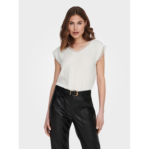 ONLY Bluzka Jasmina 15252241 Biały Regular Fit ze sklepu MODIVO w kategorii Bluzki damskie - zdjęcie 182607285