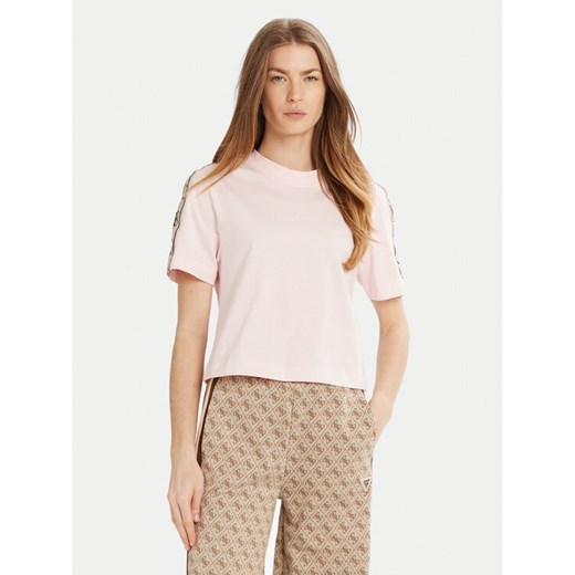 Guess T-Shirt 144851 Różowy Classic Fit ze sklepu MODIVO w kategorii Bluzki damskie - zdjęcie 182607336