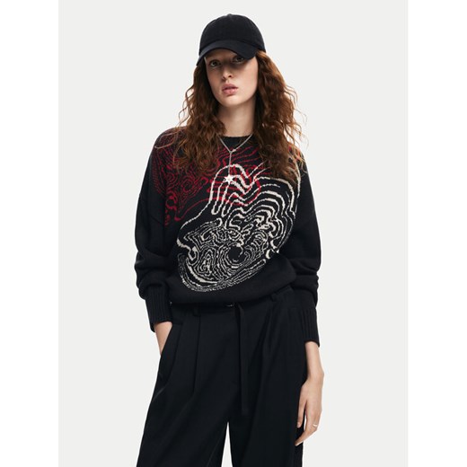 Desigual Sweter Toulouse Lacroix 24WWJF54 Czarny Loose Fit ze sklepu MODIVO w kategorii Swetry damskie - zdjęcie 182607387