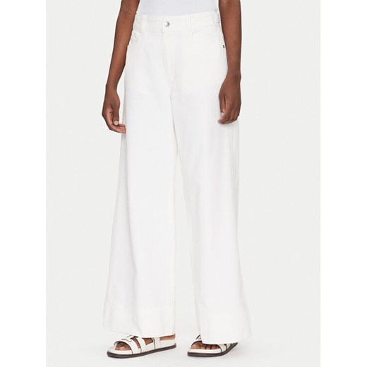 BOSS Jeansy Talashea 50537020 Écru Wide Leg ze sklepu MODIVO w kategorii Jeansy damskie - zdjęcie 182607729