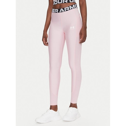 Under Armour Legginsy HeatGear 1388693 Różowy Slim Fit ze sklepu MODIVO w kategorii Spodnie damskie - zdjęcie 182607757