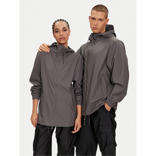 Rains Kurtka przeciwdeszczowa Storm Breaker W3 18370 Szary Regular Fit ze sklepu MODIVO w kategorii Kurtki męskie - zdjęcie 182607789