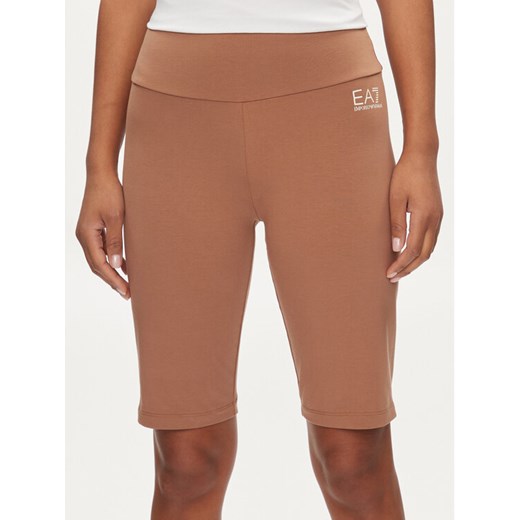 EA7 Emporio Armani Szorty sportowe 3DTS53 TJ01Z 1731 Brązowy Regular Fit ze sklepu MODIVO w kategorii Szorty - zdjęcie 182608025