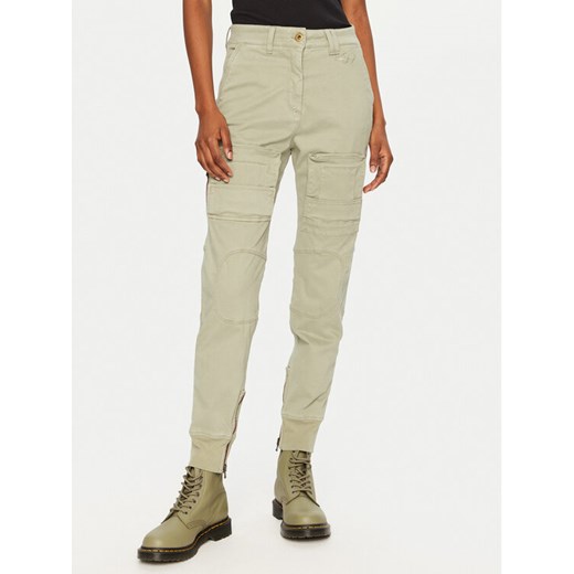 Aeronautica Militare Spodnie materiałowe 242PA1616DCT3419 Zielony Regular Fit ze sklepu MODIVO w kategorii Spodnie damskie - zdjęcie 182608039