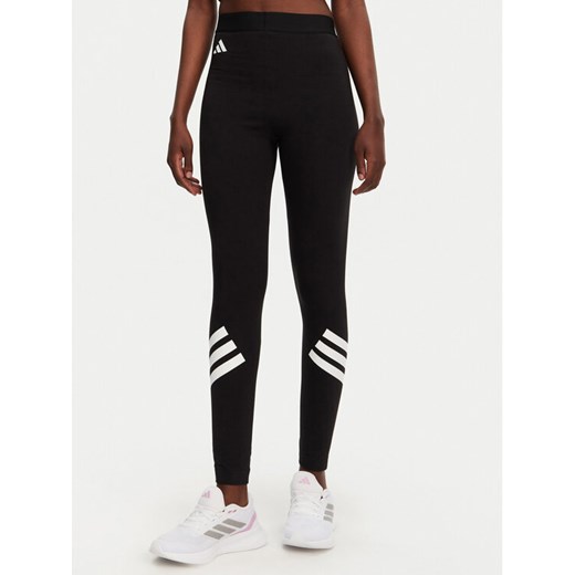 adidas Legginsy Future Icons 3-Stripes JE0215 Czarny Slim Fit ze sklepu MODIVO w kategorii Spodnie damskie - zdjęcie 182608106