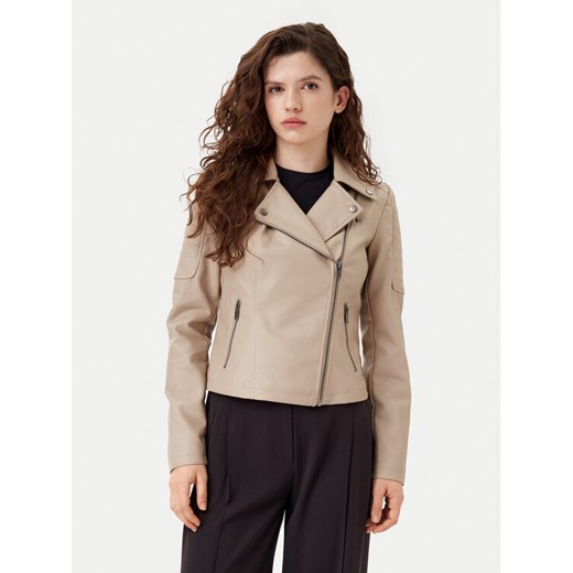 Noisy May Kurtka z imitacji skóry Rebel 27000741 Beżowy Slim Fit ze sklepu MODIVO w kategorii Kurtki damskie - zdjęcie 182608197