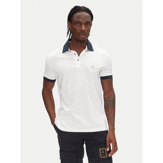 Aeronautica Militare Polo 251PO1863J682 Biały Regular Fit ze sklepu MODIVO w kategorii T-shirty męskie - zdjęcie 182608337
