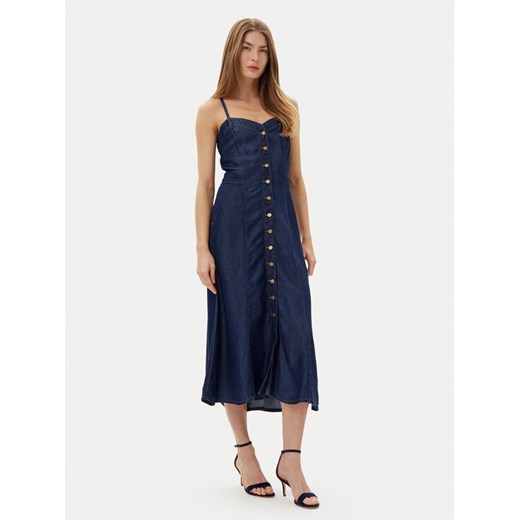 Guess Sukienka jeansowa W5GK43 D5N61 Granatowy Regular Fit ze sklepu MODIVO w kategorii Sukienki - zdjęcie 182608359