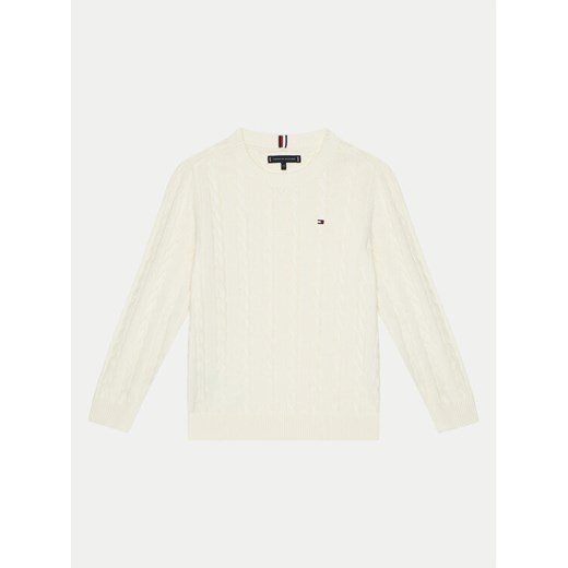 Tommy Hilfiger Sweter KB0KB09348 Écru Regular Fit ze sklepu MODIVO w kategorii Swetry chłopięce - zdjęcie 182608466