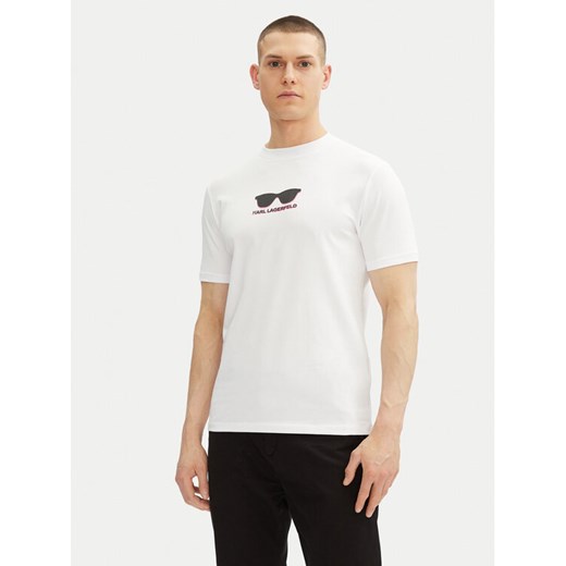KARL LAGERFELD T-Shirt 755400 552235 Biały Regular Fit ze sklepu MODIVO w kategorii T-shirty męskie - zdjęcie 182608488