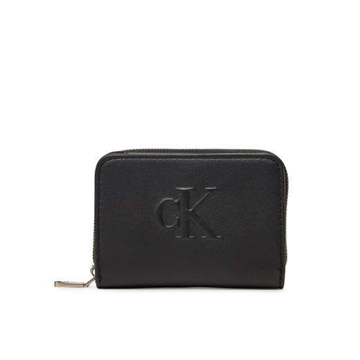 Calvin Klein Jeans Mały Portfel Damski Sculpted Med Flap Zip Around LV04K1004G Czarny ze sklepu MODIVO w kategorii Portfele damskie - zdjęcie 182608557