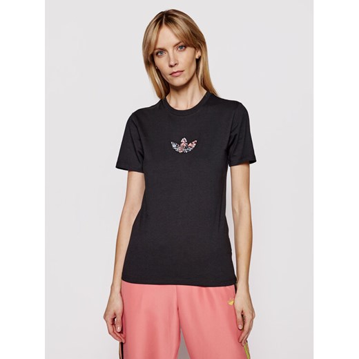 adidas T-Shirt GN3043 Czarny Standard Fit ze sklepu MODIVO w kategorii Bluzki damskie - zdjęcie 182608565