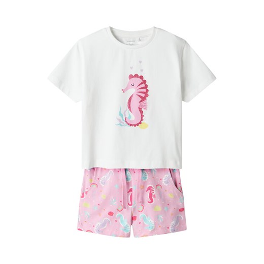 NAME IT Komplet t-shirt i spodenki Zosanna 13239682 Różowy Regular Fit ze sklepu MODIVO w kategorii Komplety dziewczęce - zdjęcie 182608585